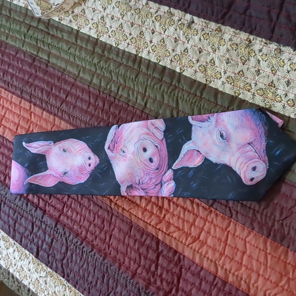 Vintage RALPH MARLIN* "PIG" necktie. - Picture 3 of 8
